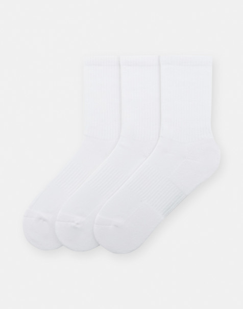 Pull&Bear – 3 Paar Socken in Weiß - view 1