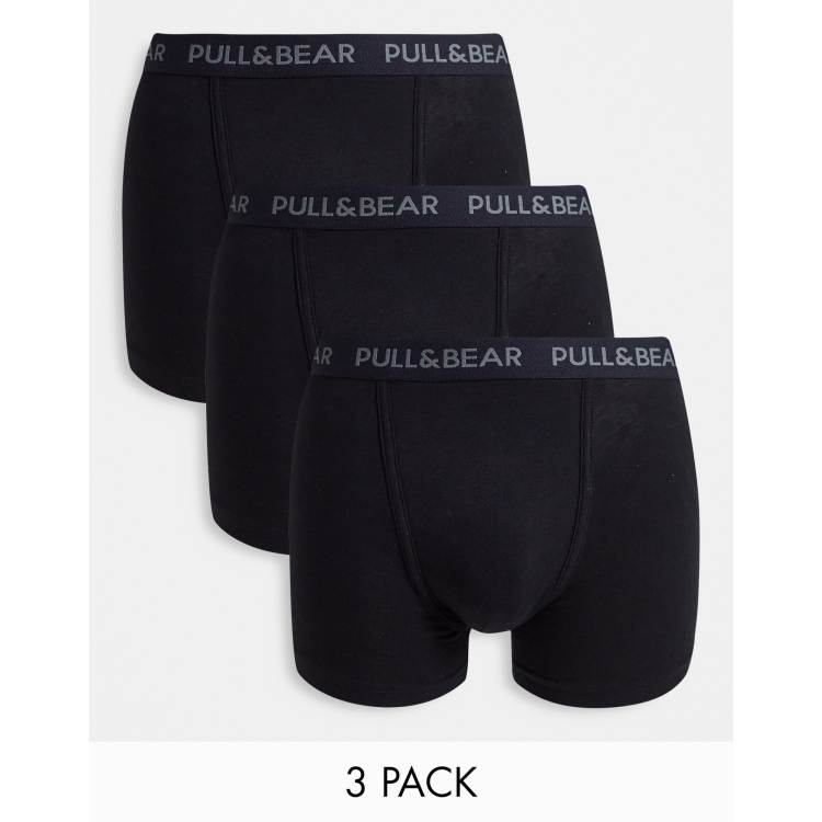 Pull&Bear 3 pack boxer briefs set in black