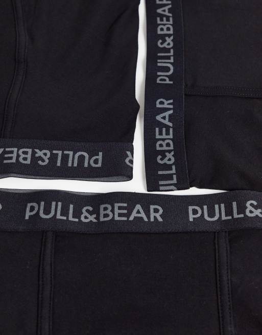 Pull&Bear 3 pack boxer briefs set in black