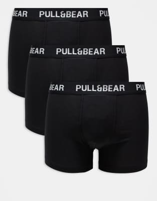 Трусы-боксеры Pull-Bear 3-pack с контрастным черно-белым поясом 3490₽