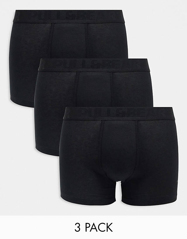 Pull&Bear - 3 pack boxers in black
