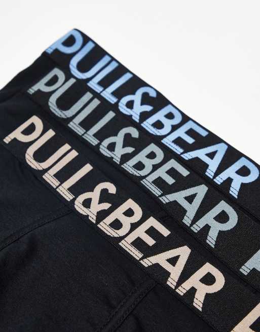 Pull&Bear 3-pack boxers in blue, pink and gray