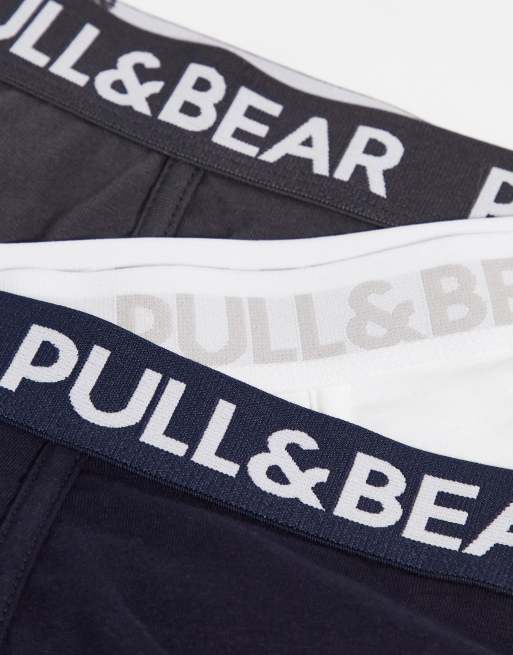 Pull&Bear 3 pack boxers in white, gray and navy