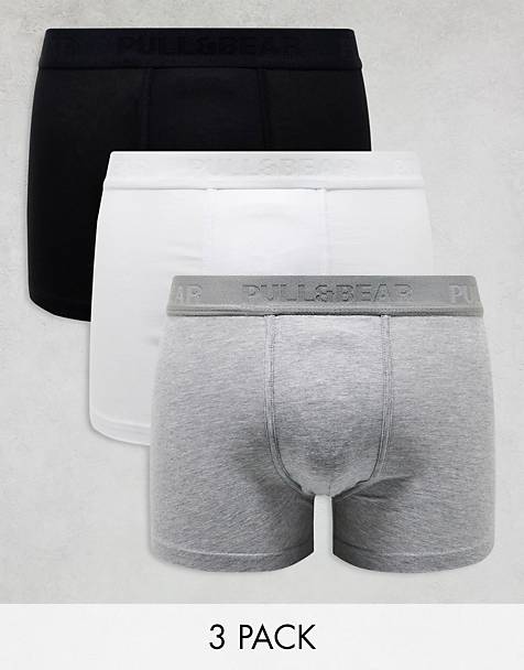 Calvin Klein 3 pack boxer briefs in black, white and grey