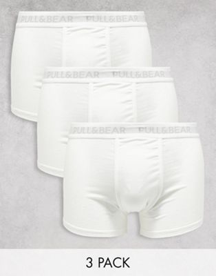 Pull&Bear 3 pack boxers in white
