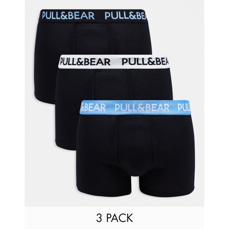 Pull&Bear 3 pack boxers with white/blue waistbands