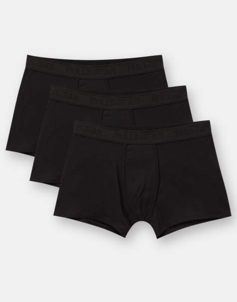 Pull&Bear 3 pack logo boxers in black - view 1