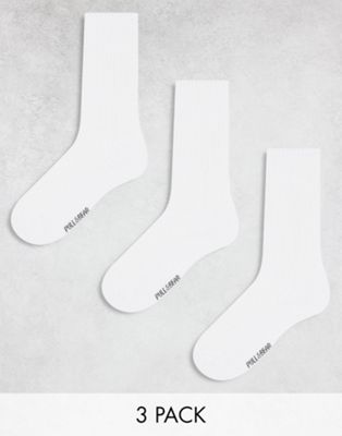Pull&Bear 3 pack socks in white