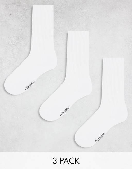 Pull&Bear 3 pack socks in white