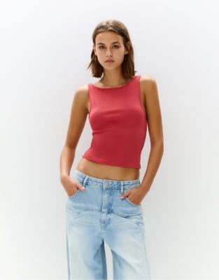 Pull & Bear - 3er-Pack Basic-Tanktops in Lila