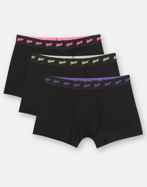 Pull&Bear – 3er-Pack Boxershorts mit „Stwd“-Logo in verschiedenen Neonfarben - view 1