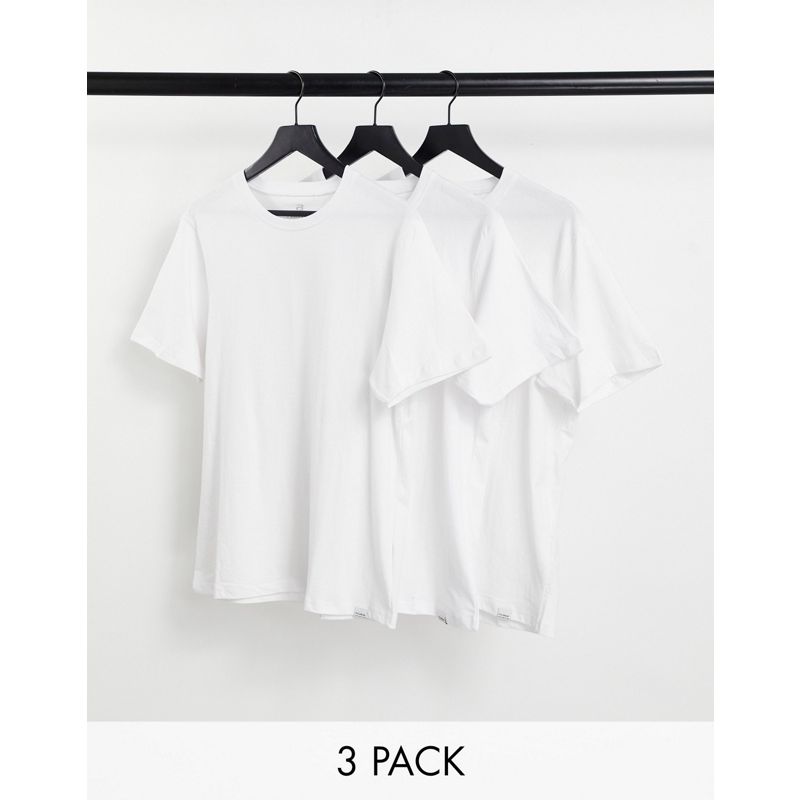 Pull&Bear – 3er-Pack T-Shirt in Weiß