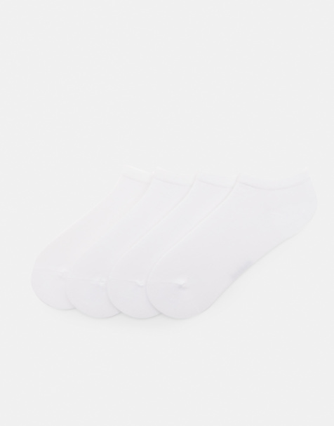 Pull&Bear 4 pack of short white socks in white - view 1
