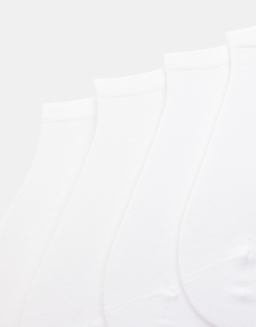 Pull&Bear 4 pack of short white socks in white, 2 of 3