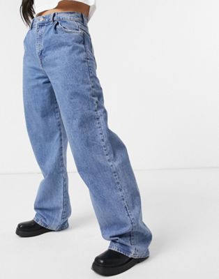 Pull&Bear 90's baggy jeans in blue | ASOS