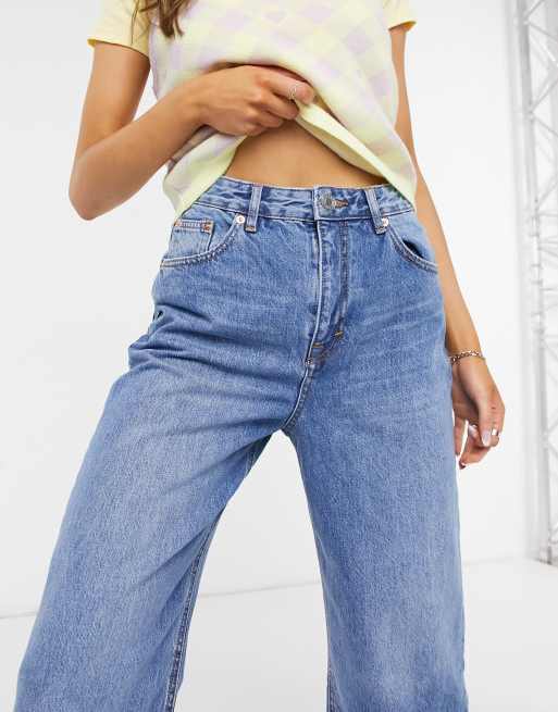 High-rise wide-leg jeans - pull&bear