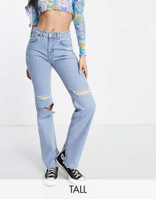 High-rise wide-leg jeans - pull&bear