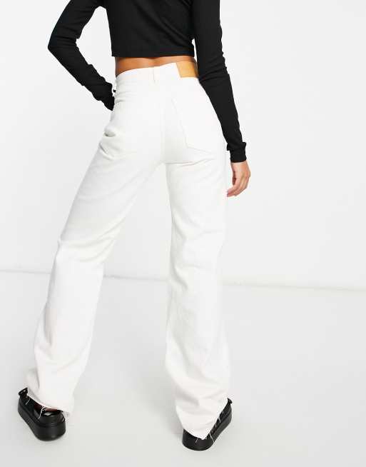 White straight clearance leg jeans womens