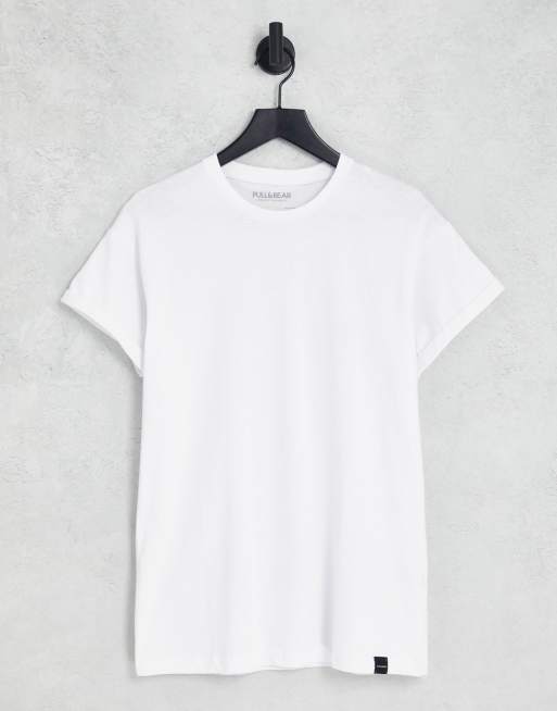 Pull&Bear - Aansluitend T-shirt in wit