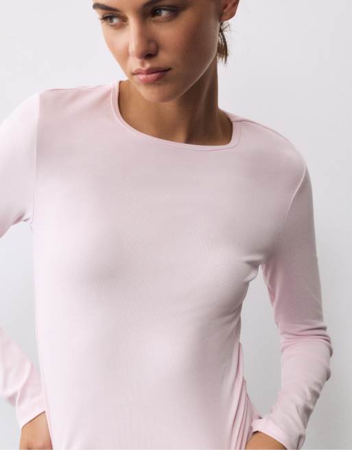 Pull&Bear aansluitend T-shirt met lange mouwen in roze, 3 van 7