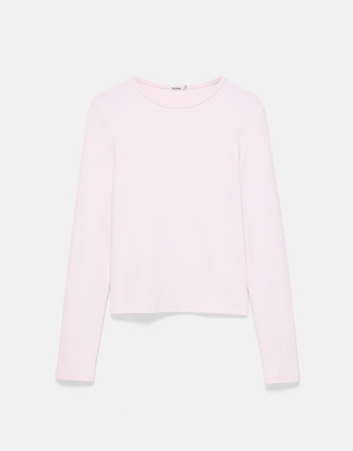 Pull&Bear aansluitend T-shirt met lange mouwen in roze, 5 van 7