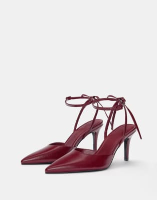 Pull & Bear - Absatzschuhe in Burgunderrot-Bunt