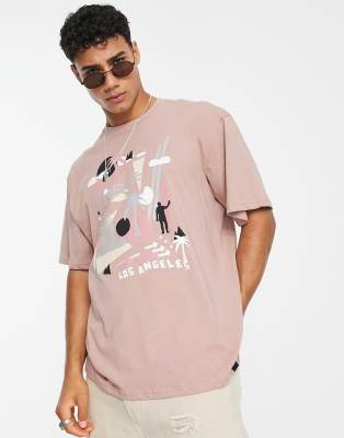 pull and bear pink t shirt