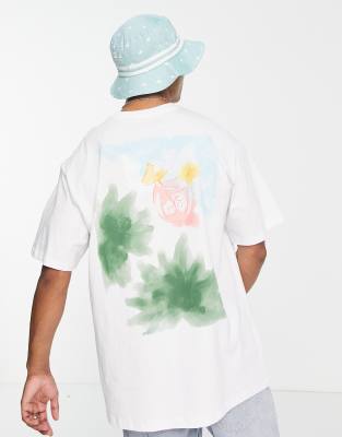 Pull&Bear abstract back print t-shirt in white - ASOS Price Checker
