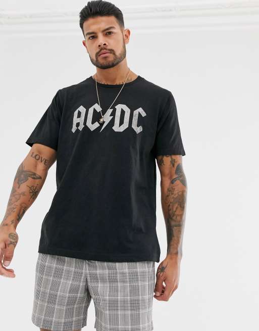 Pull&Bear ACDC t-shirt in black | ASOS