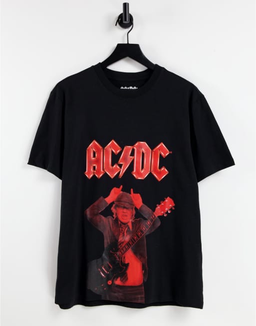 Pull Bear ACDC t shirt in black