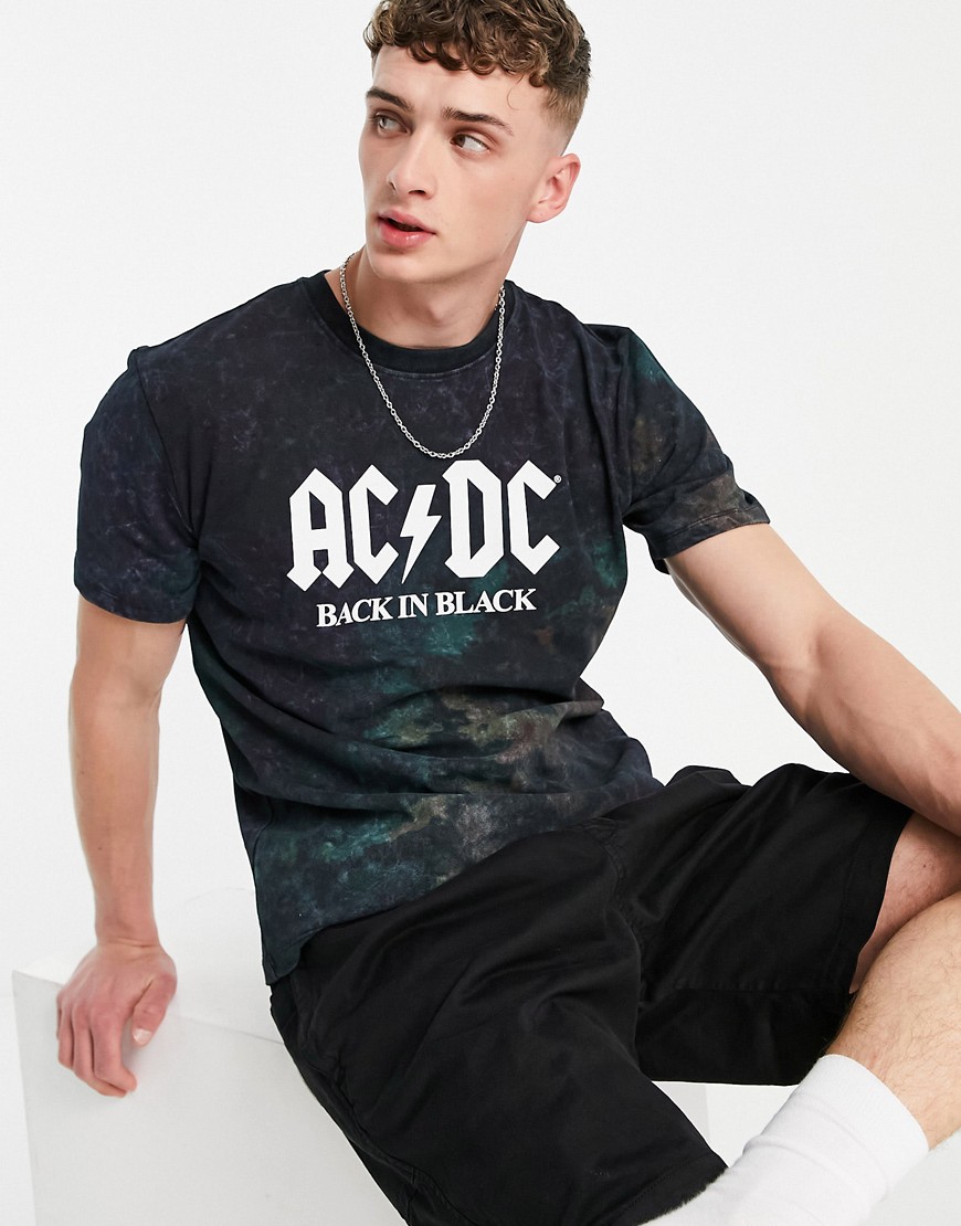 Pull & Bear ACDC t-shirt in black