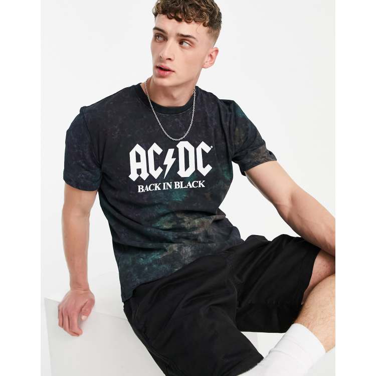 Pull Bear ACDC t shirt in black