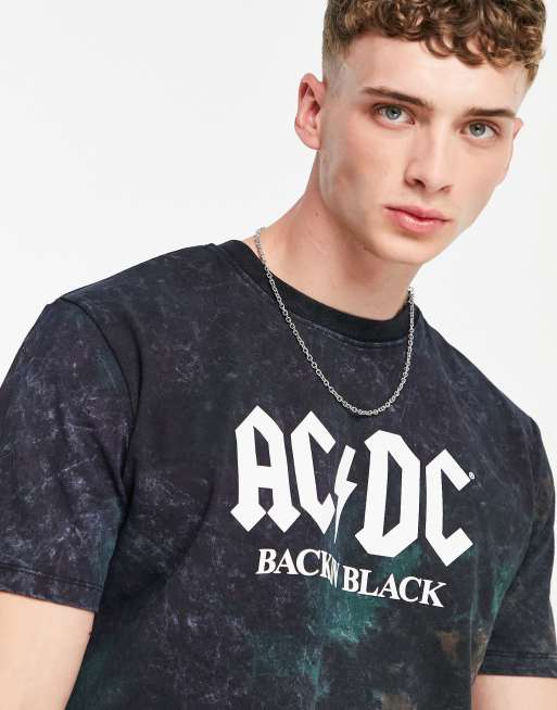 Pull Bear ACDC t shirt in black