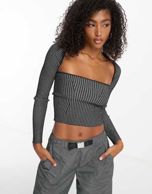 Super Crop Top Shrug Men - Grey Crop Top T-Shirt