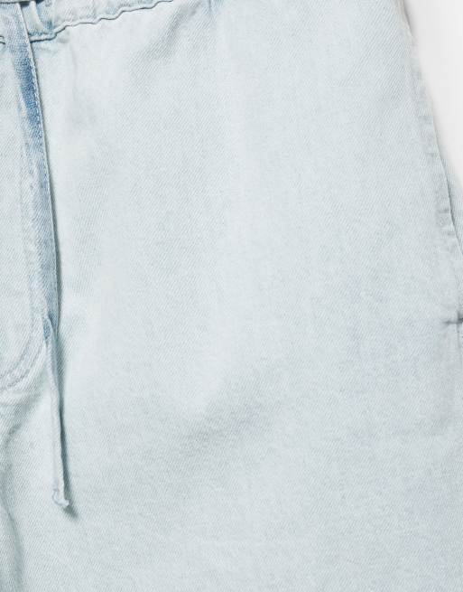 Pull&Bear afslappede denim bermudashorts i himmelblå, 7 af 7