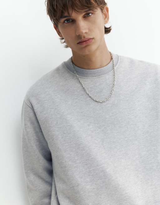 Pull&Bear afslappet sweatshirt i gråmeleret, 3 af 7