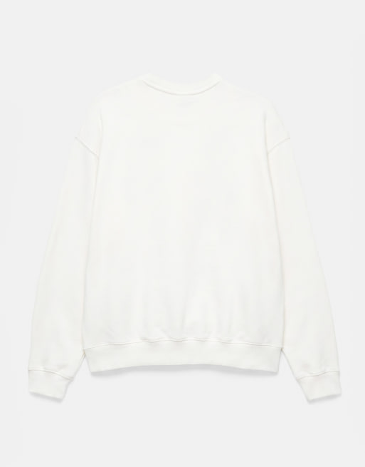 Pull&Bear afslappet sweatshirt i råhvid, 7 af 7
