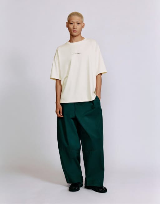 Pull&Bear afslappet T-shirt med slogan i sand, 5 af 7