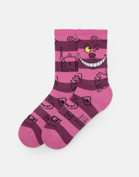 Pull&Bear Alice in wonderland socks in pink - view 1