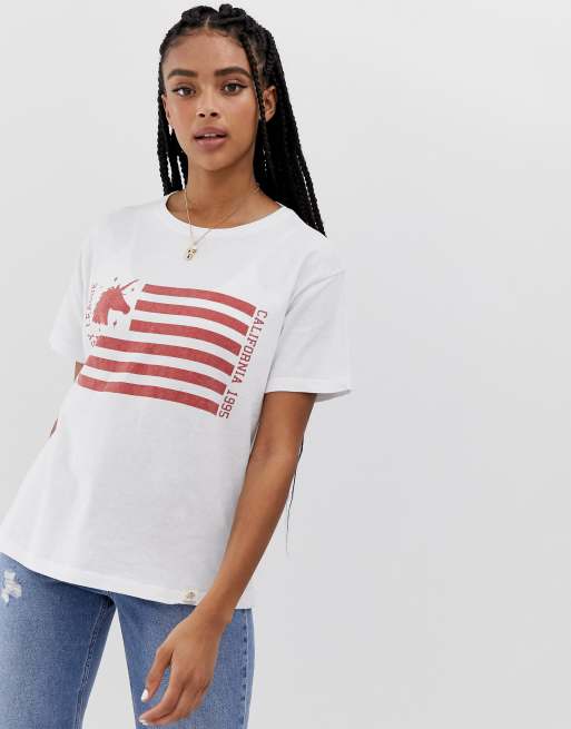 Pull&Bear American Flag Tshirt ASOS
