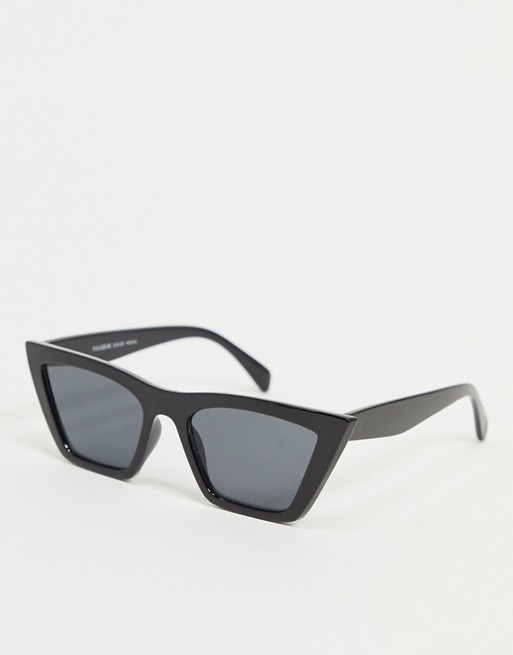 Pull&Bear angled cateye sunglasses in black