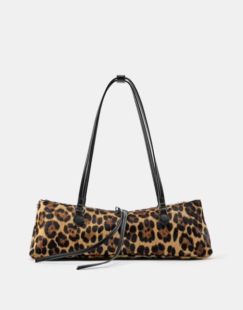 Pull&Bear Animal print leather shoulder bag in leopard - view 1