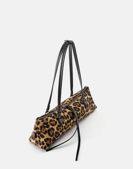 Pull&Bear Animal print leather shoulder bag in leopard, 2 of 4