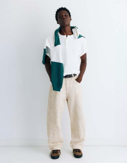 Pull&Bear Animal print trousers in beige, 2 of 7