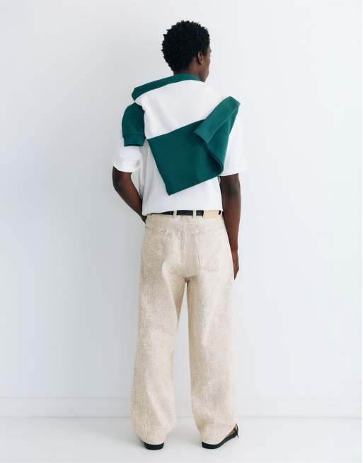 Pull&Bear Animal print trousers in beige, 3 of 7