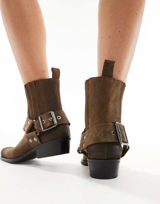 Ankle boots cheap with buckle detail