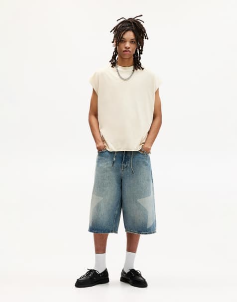 Pull&Bear – Ärmelloses T-Shirt in verwaschenem Wollweiß - view 1