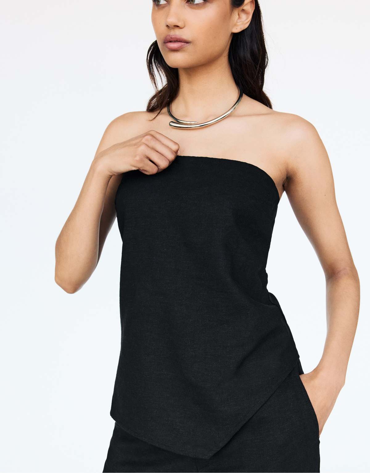 Pull&Bear asymmetric bandeau in black