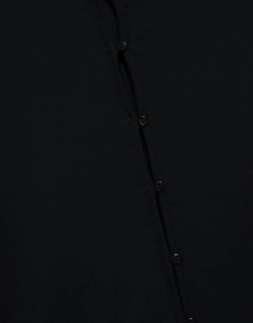 Pull&Bear Asymmetric buttoned cardigan in black, 6 of 7