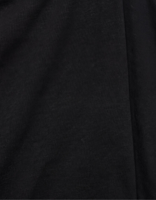 Pull&Bear Asymmetric long sleeve top in black, 6 of 6